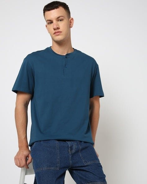 Yousta - Men Regular Fit Henley T-Shirt