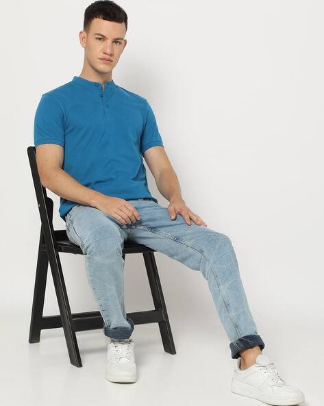 Yousta - Men Regular Fit Henley T-Shirt