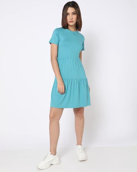 Yousta - Round-Neck Tiered Dress