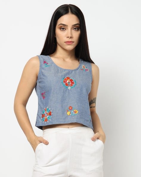 Yousta - Women Embroidered Relaxed Fit Top