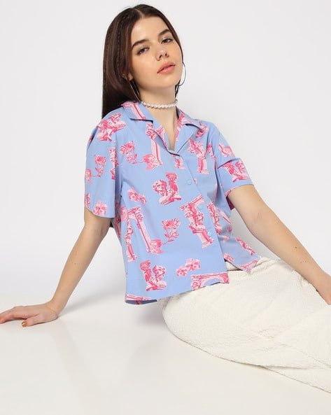 Yousta - Women Floral Print Boxy Fit Shirt