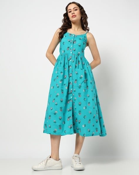 Yousta - Women Floral Print Fit & Flare Dress