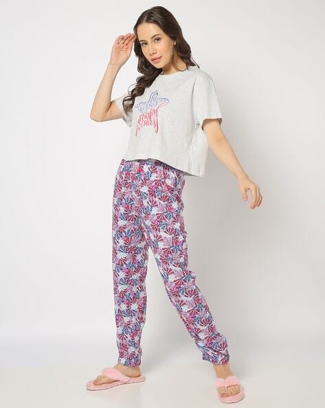 Yousta - Women Floral Print Regular Fit Pyjamas