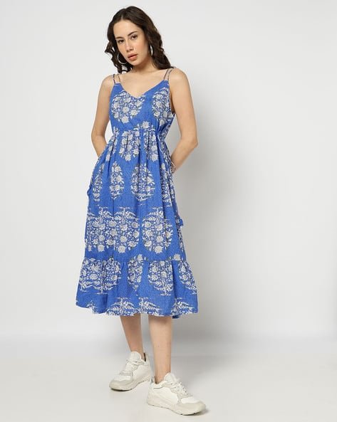 Yousta - Women Floral Print Tiered Dress