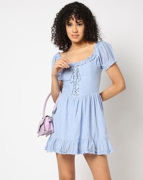 Yousta - Women Frilled Fit & Flare Dress