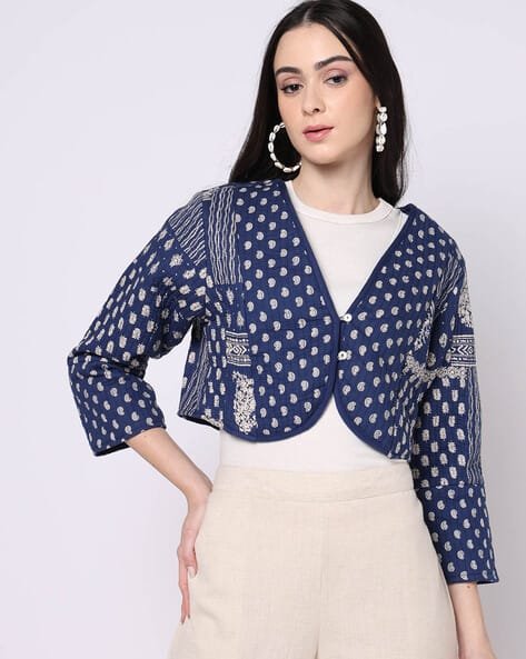 Yousta - Women Printed Crop Jacket