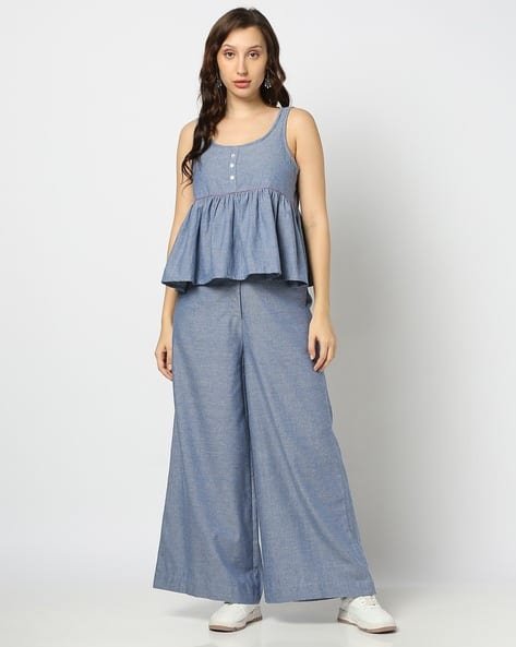Yousta - Women Relaxed Fit Flat-Front Palazzos