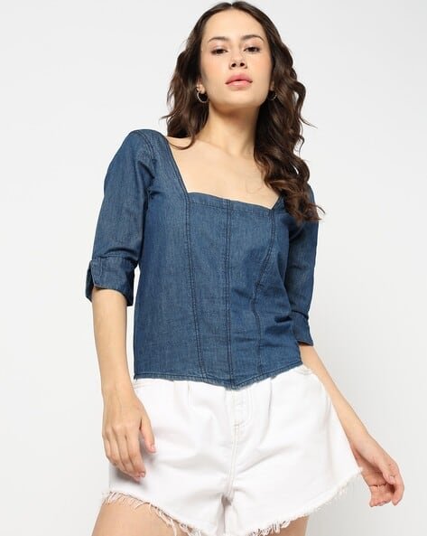 Yousta - Women Square-Neck Regular Fit Top