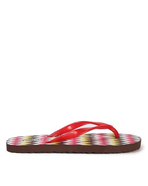 Yousta - Women Thong-Strap Flip-Flops with Printed Footbed