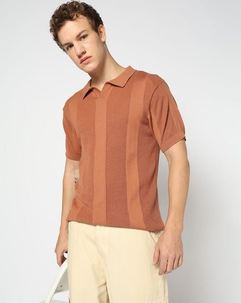 Yousta - Men Patterned Regular Fit Polo T-Shirt