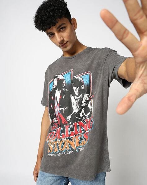 Yousta - Men Graphic Print Relaxed Fit Crew-Neck T-Shirt