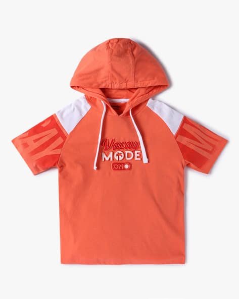 Yousta Kids - Boys Colourblock Regular Fit Hooded T-Shirt