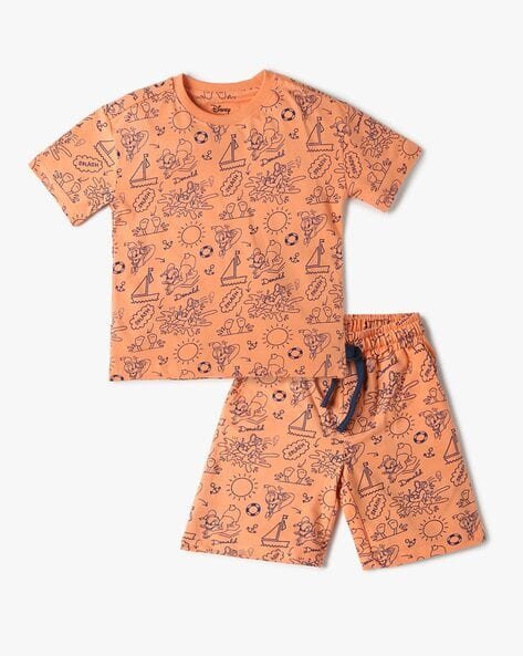 Yousta Kids - Boys Donald Duck Print Regular Fit T-Shirt & Shorts Set