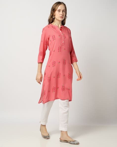 Yousta - Women Floral Print Straight Kurta