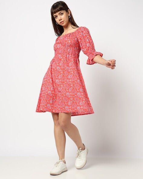 Yousta - Women Paisley Print Fit & Flare Dress