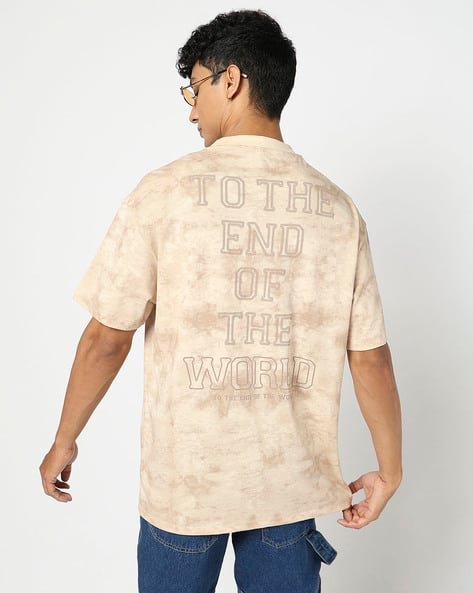 Yousta - Men All-Over Print Relaxed Fit Cotton Crew-Neck T-Shirt