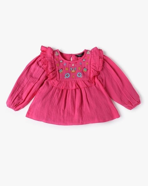 Yousta Kids - Girls Embroidered Round-Neck Top