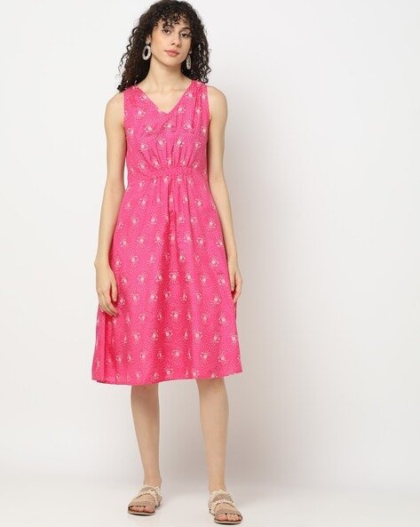 Yousta - Women Printed Fit & Flare Dress