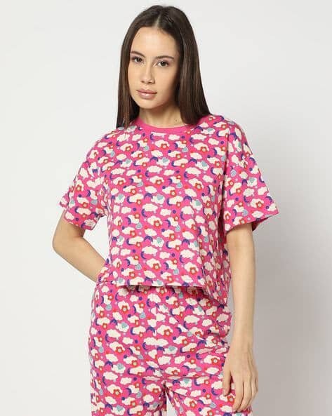 Yousta - Women Printed Round-Neck T-Shirt