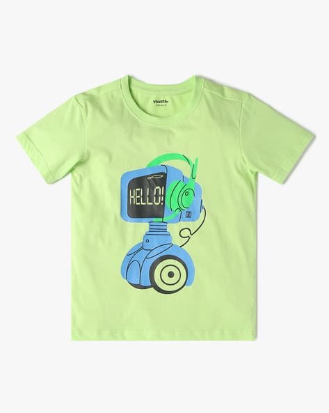 Yousta Kids - Boys Graphic Print Relaxed Fit Crew-Neck T-Shirt