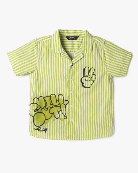 Yousta Kids - Boys Striped Regular Fit Cotton Shirt