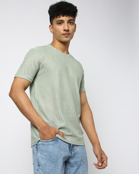 Yousta - Men Patterned Regular Fit Crew-Neck T-Shirt