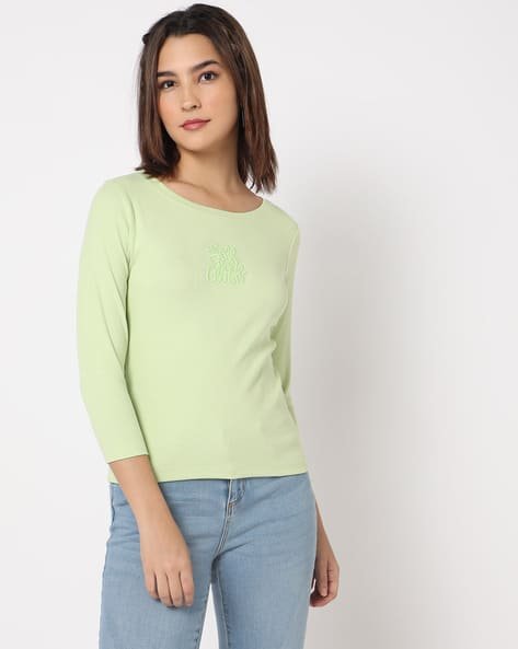 Yousta - Placement Embroidered Slim Fit T-Shirt