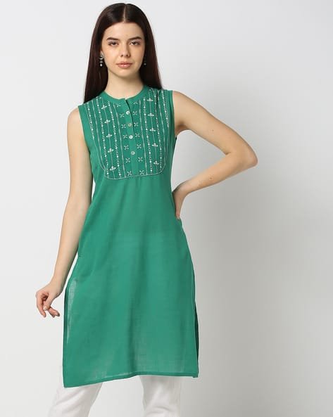 Yousta - Women Embroidered Straight Kurta