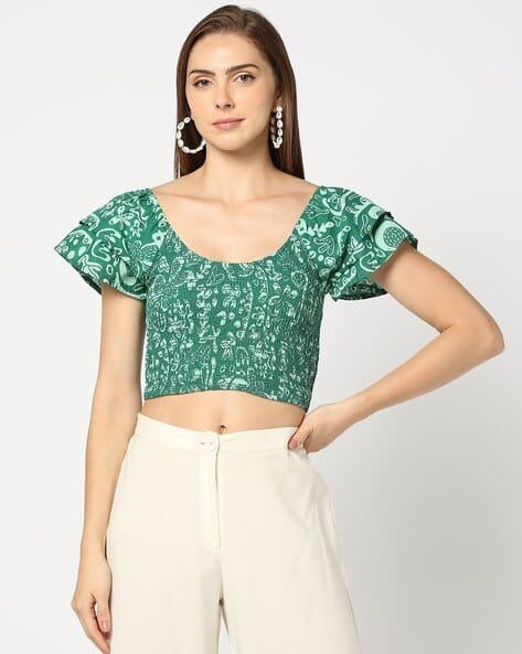 Yousta - Women Printed Regular Fit Crop Top