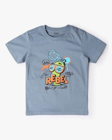 Yousta Kids - Boys Core Graphic Print Relaxed Fit Round-Neck T-Shirt