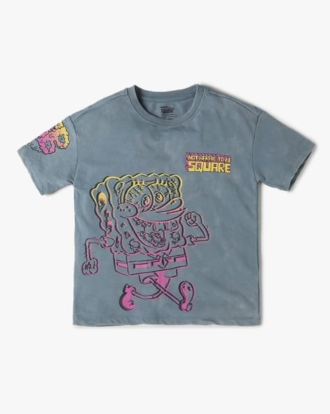 Yousta Kids - Boys SpongeBob Print Regular Fit Round-Neck T-Shirt
