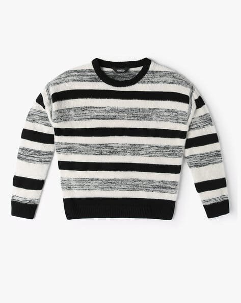 Yousta Kids - Boys Striped Regular Fit Round-Neck Sweater