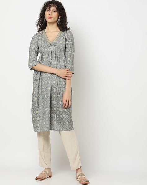 Yousta - Women Floral Print Flared Kurta