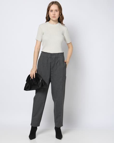 Yousta - Women Regular Fit Pleat-Front Trousers