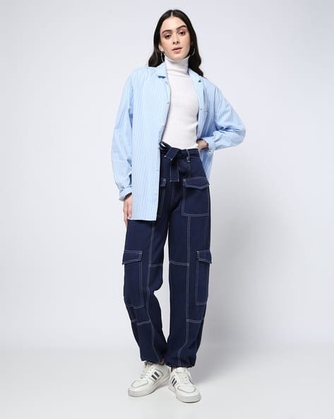 Yousta - Women Straight Fit Cargo Jeans
