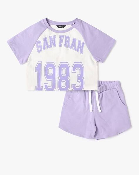 Yousta Kids - Typographic Print T-Shirt with Shorts