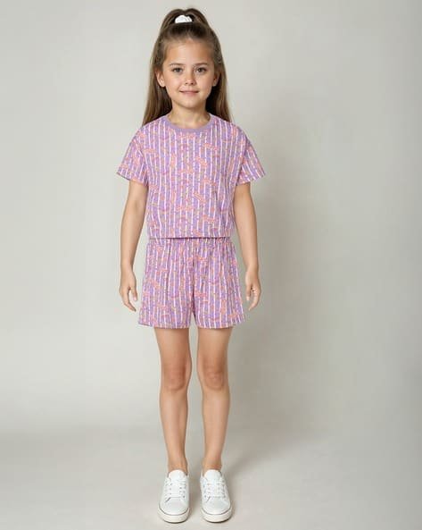 Yousta Kids - Girls Garfield Print T-Shirt with Shorts