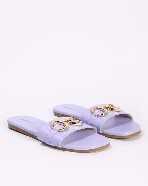 Yousta - Women Slip-On Sandals with Metal Accent