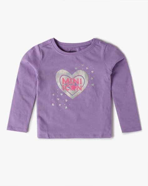 Yousta Kids - Girls Graphic Print Relaxed Fit Crew-Neck T-Shirt