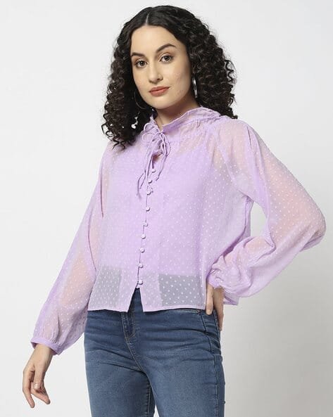 Yousta - Women Patterned Regular Fit Blousons Top