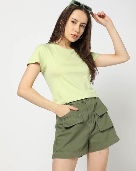 Yousta - Women Regular Fit Cotton Round-Neck T-Shirt