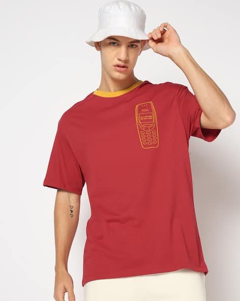 Yousta - Men Relaxed Fit Crew-Neck T-Shirt