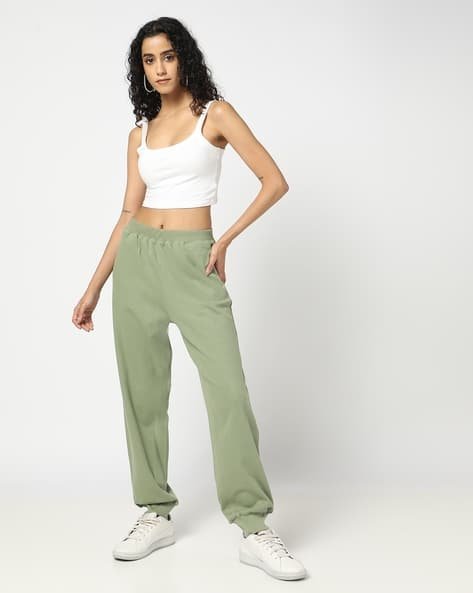 Yousta - Women Ribbed Regular Fit Joggers with Insert Pockets