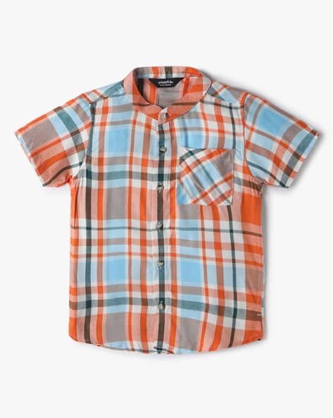 Yousta Kids - Boys Checked Regular Fit Shirt with Patch Pocket
