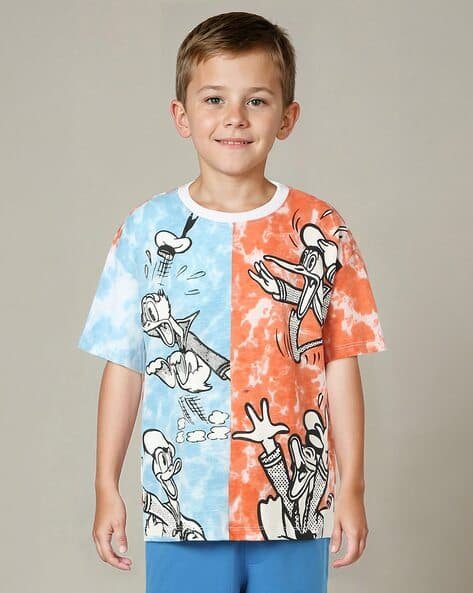 Yousta Kids - Boys Donald Duck Print Regular Fit Crew-Neck T-Shirt