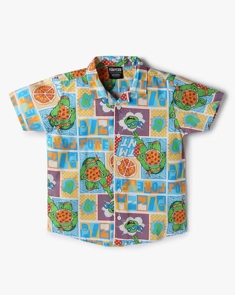 Yousta Kids - Boys Graphic Print Boxy Fit Cotton Shirt