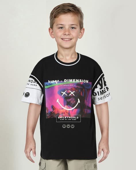 Yousta Kids - Boys Printed Regular Fit Round-Neck T-Shirt