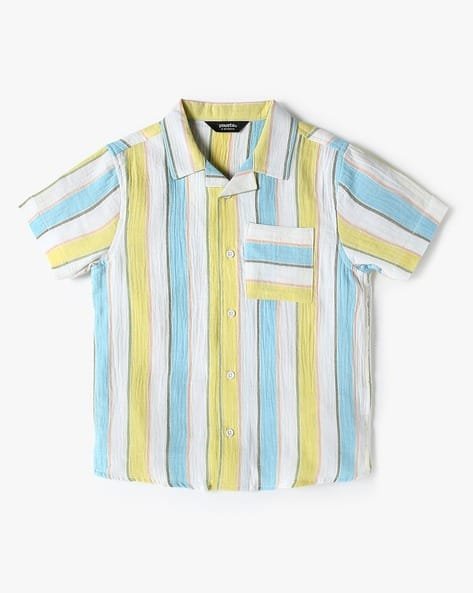 Yousta Kids - Boys Striped Regular Fit Cotton Shirt