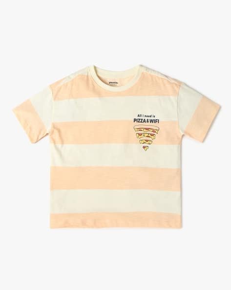 Yousta Kids - Boys Striped Regular Fit Round-Neck T-Shirt