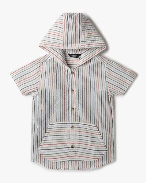 Yousta Kids - Boys Striped Relaxed Fit Hooded Shirt